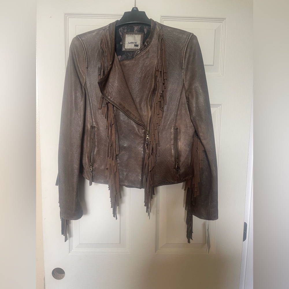 Nwt. Levi’s Leather Fringe Jacket